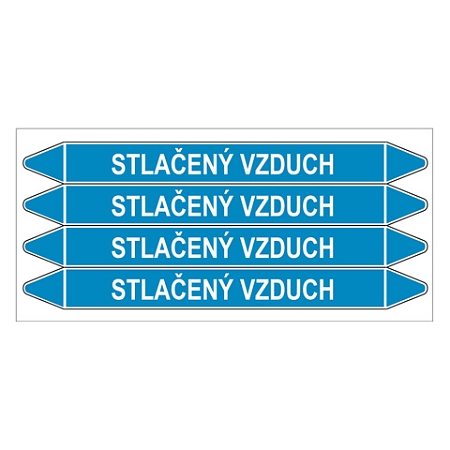 Značení potrubí, stlačený vzduch,4 ks, 250 × 26 mm